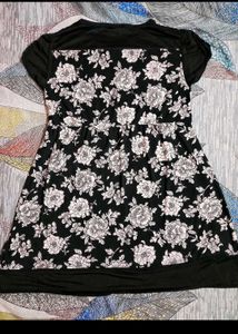 Combo Set Of Butterfly Net Top &amp; Floral Silk Kurta