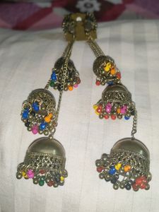 Three Layered Golden Earrings