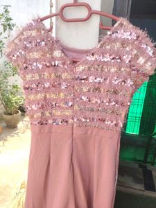 Pink Sequin Top Jumpsuit