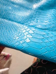 Blue Orange Croc Style Handbag