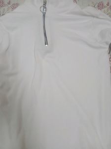 White Turtle Neck Top