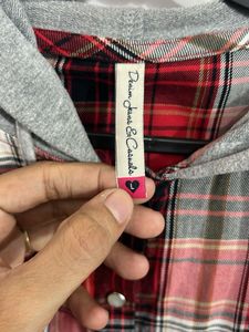 Hooded Plaid Flannel Shirt