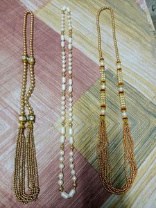Pearl And Gold Tone Necklace