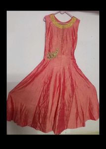 New Peach Party Wear Gown