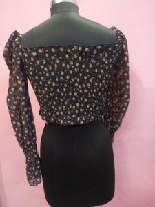 Black Floral Blouse