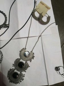 Boho Jewelry Set - Earrings, Necklace, Bangles