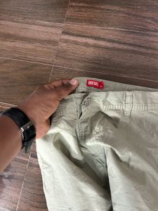 Diesel Pista Green Wide Leg Utility Pants