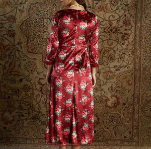 Floral Velvet Kurta Dress