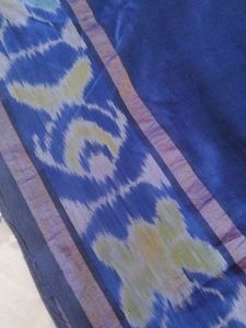 Ikat Blue Pattu Saree