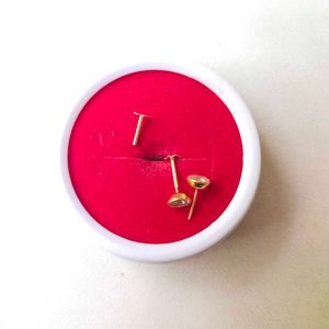 22K Pure Gold Dimond Nose Pin/Earrings in screw
