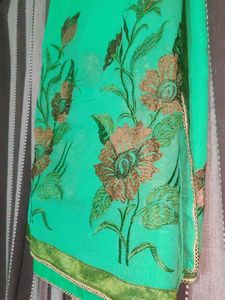 Price Drop: Green Threadwork Saree