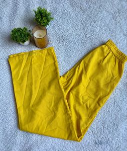 Yellow Wide Leg Falling Pants