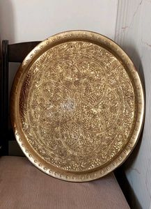 ANTIQUE BRASS PLATTER OR PLATE 1920s