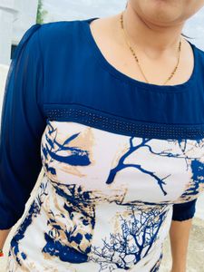 Blue White Top