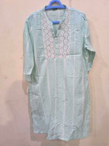 Blue and white striped kurti.