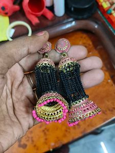 Long Black Jhumka