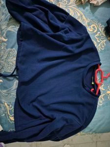 Blue Crop Sweatshirt Top