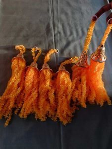 10 Yellow Tassel Decorations - Craft Supplies