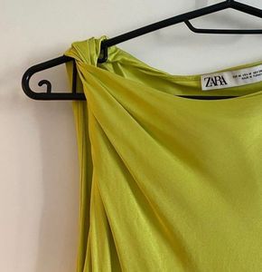 Zara Knotted Satin Slip Dress