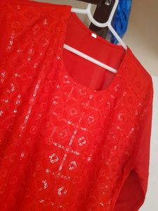Red Straight Kurti