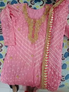 Pink Embroidered Kurta Set