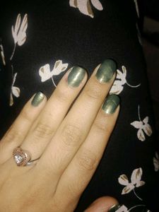 Metallic Green Nail Polish