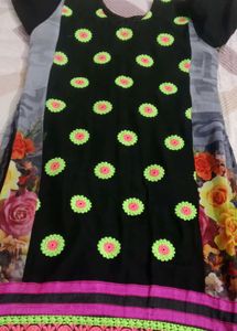 Good Condition Black Embroidery Work Dress
