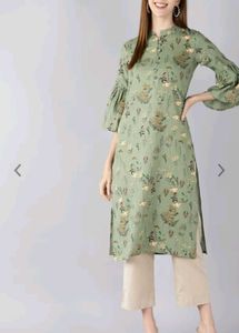 Olive New Balloon Sleeves Kurta 😍