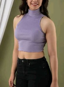 High Neck Crop Top