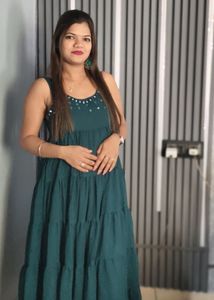 Citrine Green Miroor Work Georgette Kurta Set