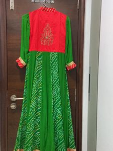 Ethenic Bandhej Gown. (New Year Sale)