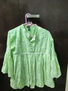Green Embroidered Top
