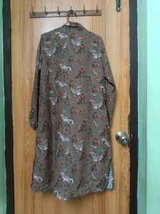 Floral Bird Print Shirt Dress