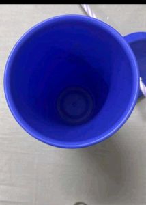 Blue Tumbler with Straw