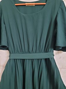 Green Pleated Dress