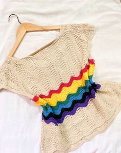 Pinterest Crochet Multicolored Layer Top A