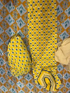 Combo Yellow Cotton Suit Set With Dupatta