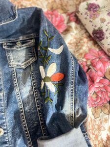 Floral Embroidered Denim Jacket