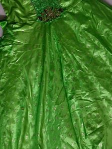 Green Embroidered Girls Dress