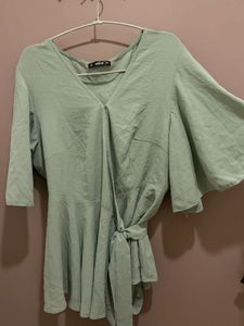 SHEIN Mint Green Wrap Top