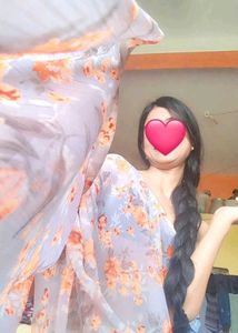 Floral Print Chiffon Saree