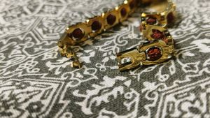Nikza Gold Plated Om Grid Rudraksha Bracelet
