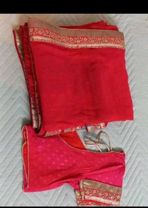Red Saree With Blouse