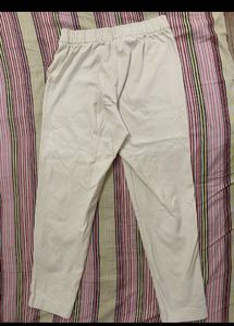 combo of White and olive Casual Pants