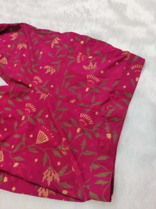 Maroon Foil Printed Kurta With Trousers