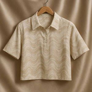 Marble Pattern Collared Top