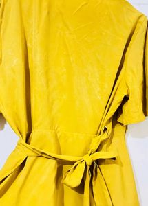 Chic Mustard Wrap Top