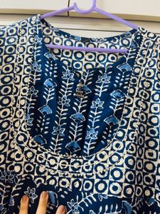 Elegant Blue Printed Kurta with dupatta 🧿
