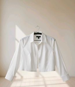 White Crop Top Shirt