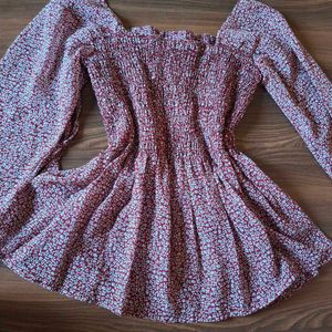 Maroon Square Neck Top